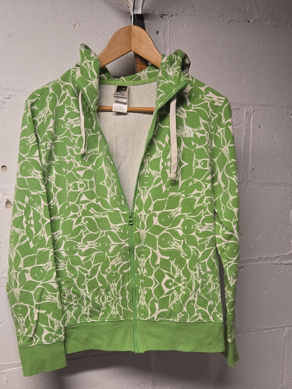 The North Face Light Green Leaf-Print Hoodie